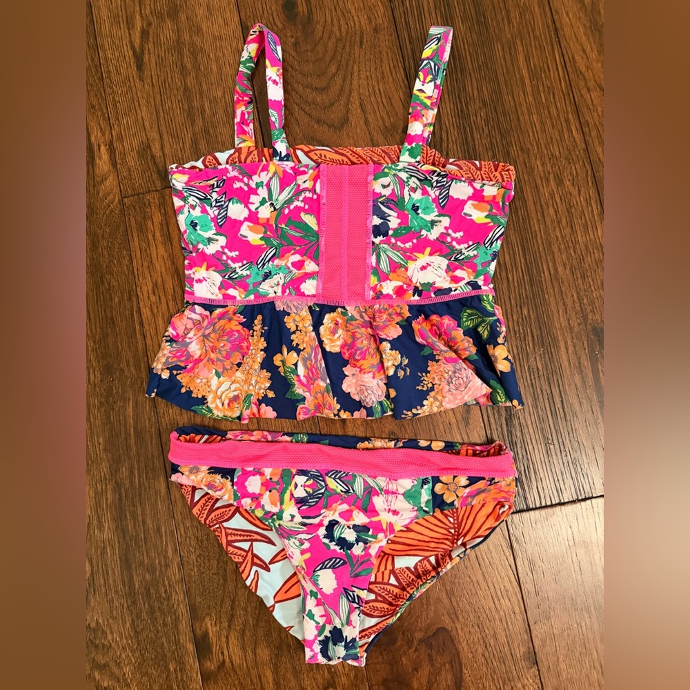 Maaji Floral Kids Tankini Swim Set. Girls size 14.